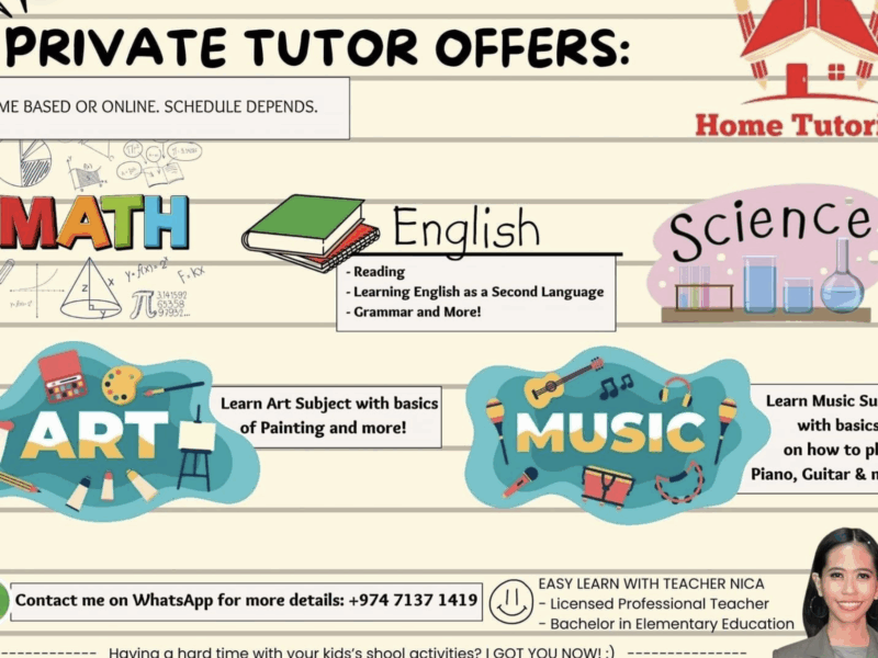 Private Tutor for Primary Grades